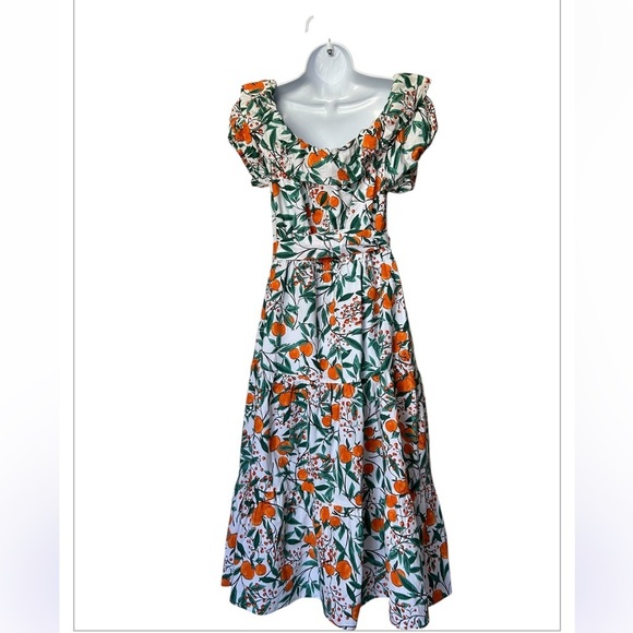 Rachel Parcell Orange Blossom midi dress off the shoulder excellent Size 16 - Picture 6 of 12